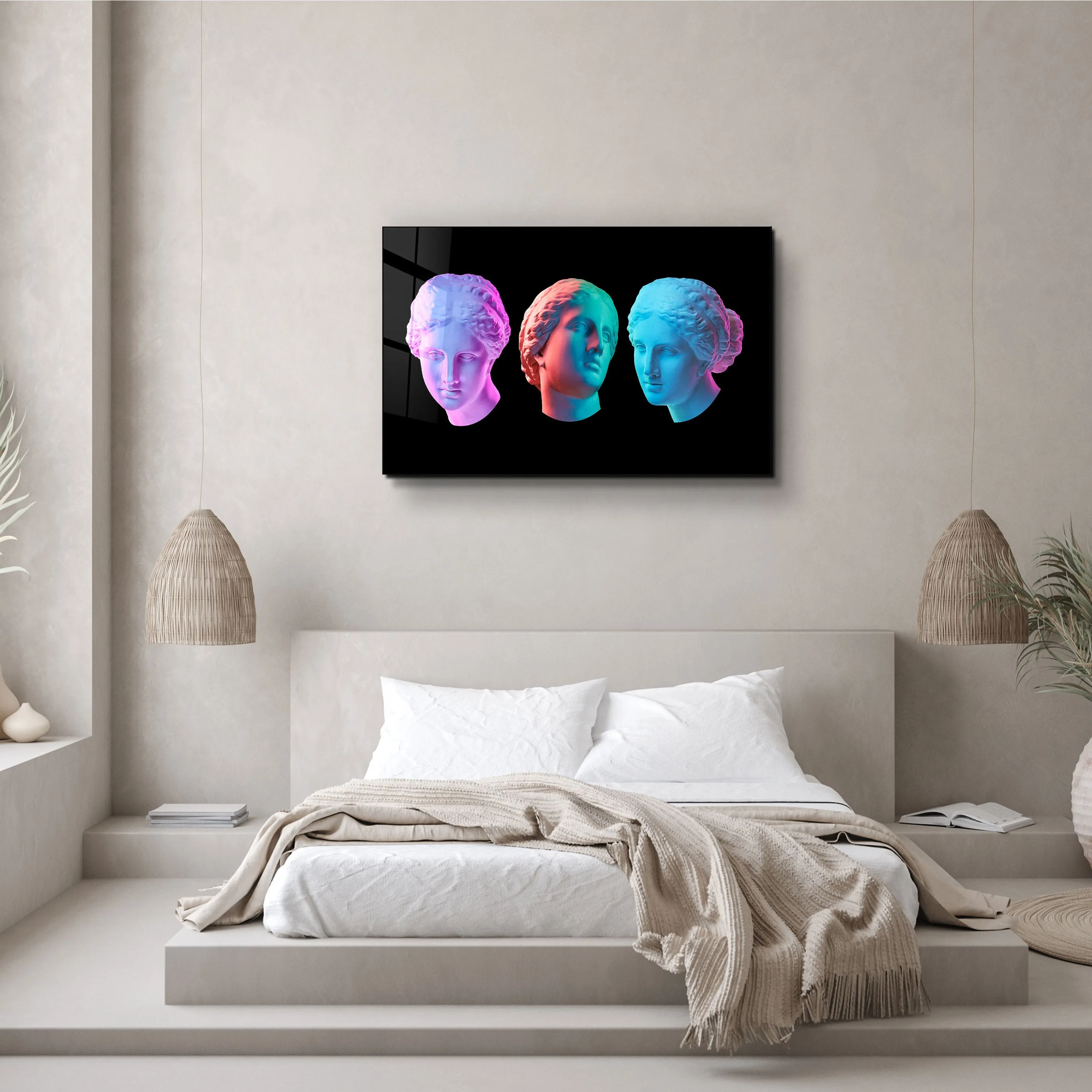 ・"Abstract Colorful Venus Statue"・Glass Wall Art