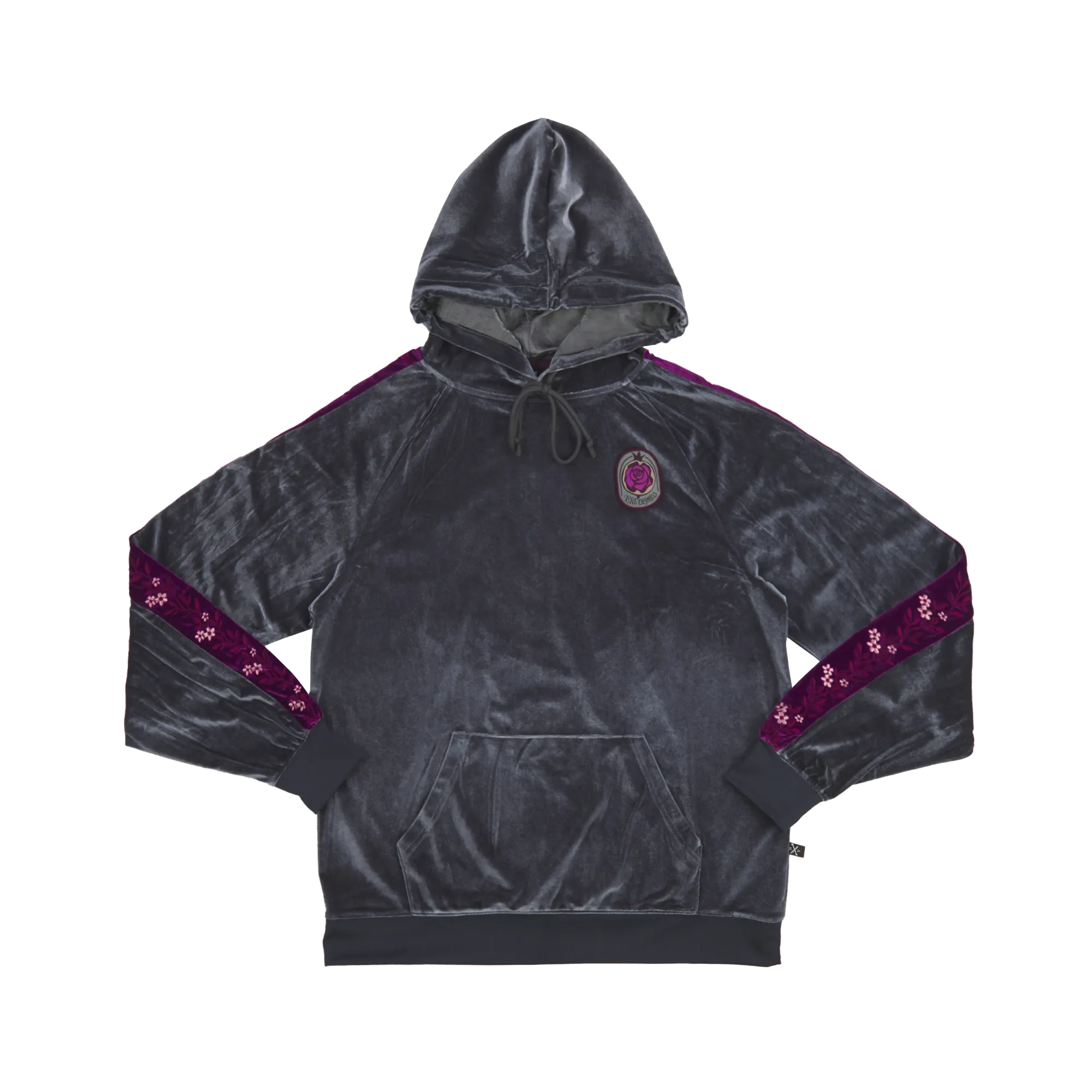 Rose Velour Gray Hoodie