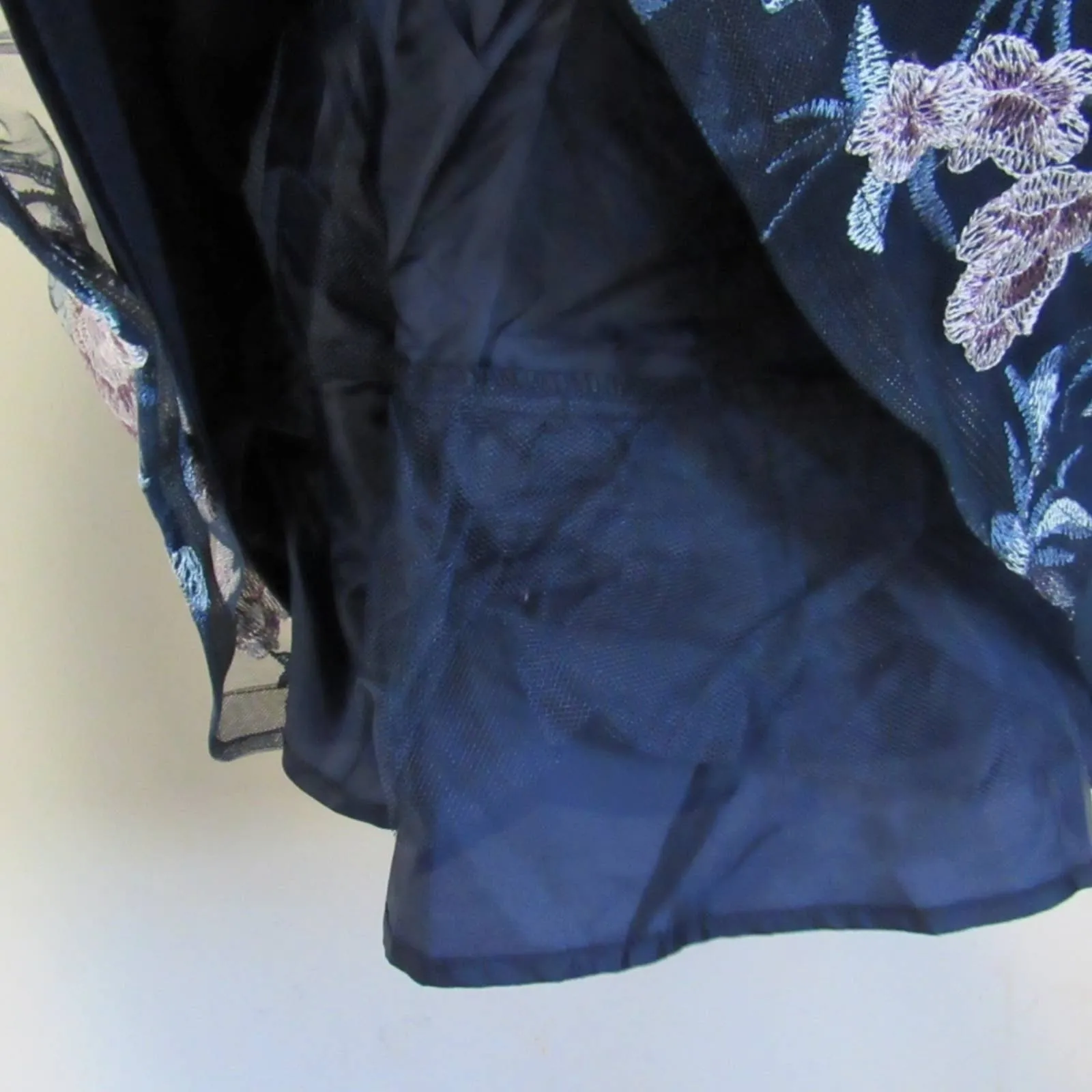 Sequin Hearts Girls Floral Embroidery Lace Dress Navy