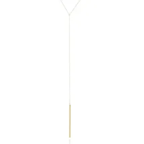 Thin 14 Karat Yellow Gold Bar Drop Necklace