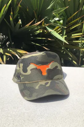 trucker hat - longhorn camo