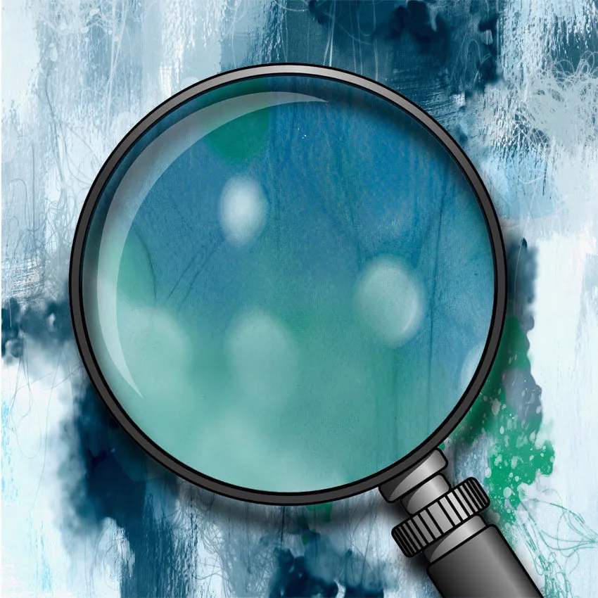 Vertical blue & green abstract wall art print