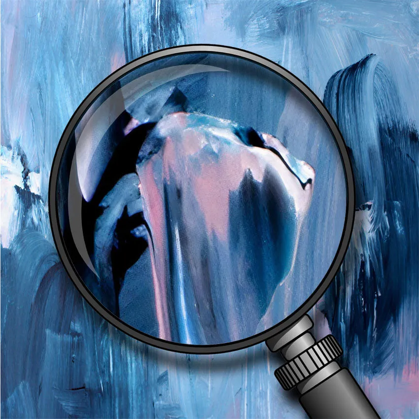 Vertical blue & pink abstract wall art print
