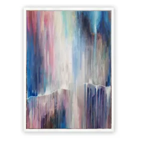 Vertical blue & purple abstract wall art print
