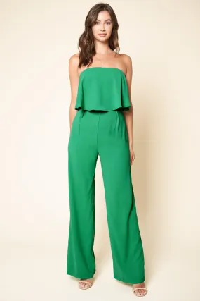 Victoria Green Strapless Jumpsuit