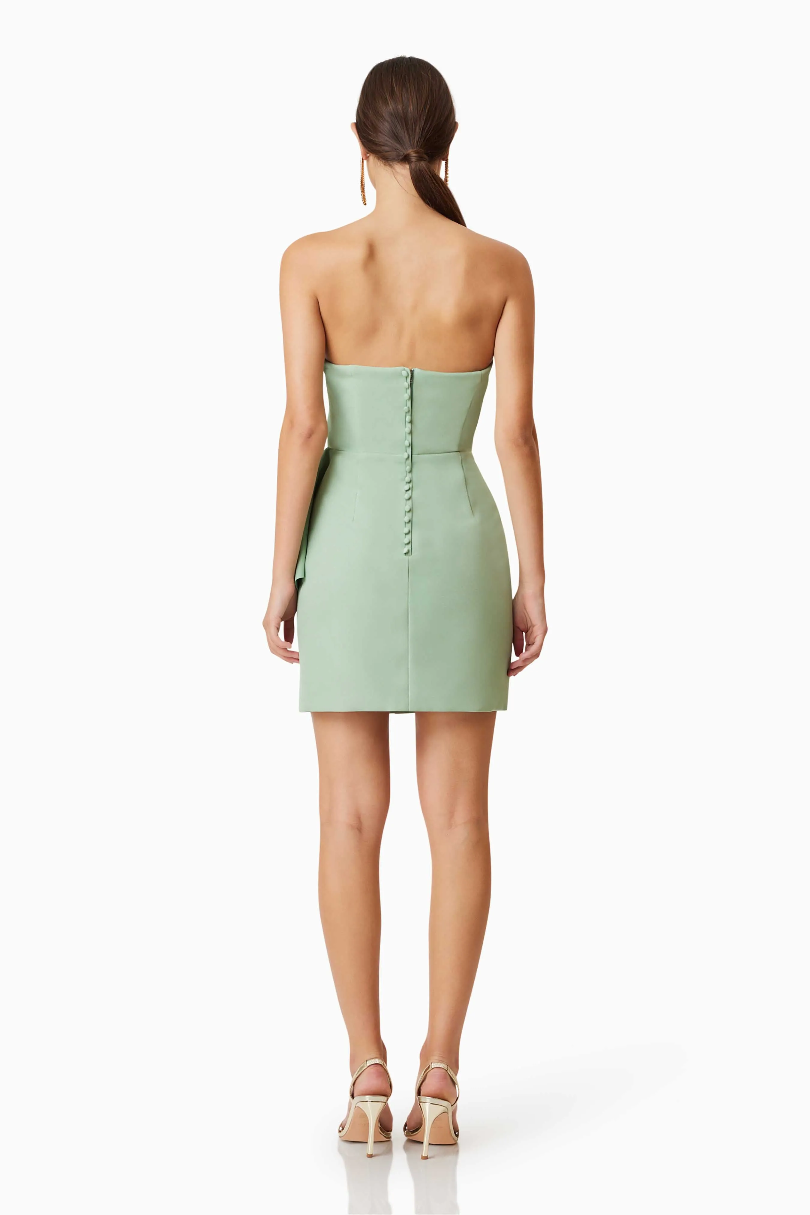 Zuri Mini Strapless Dress In Green